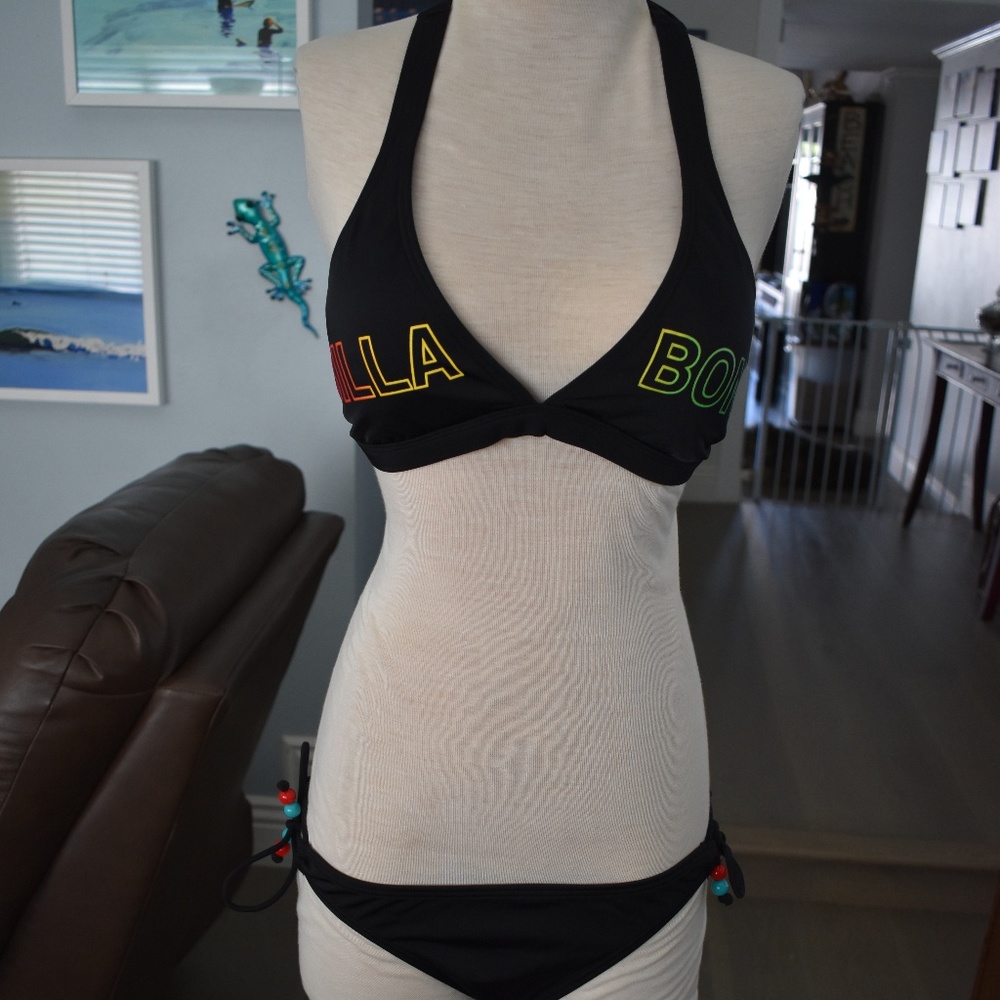 Billabong Hawaii Black 2 Piece Bikini, Medium